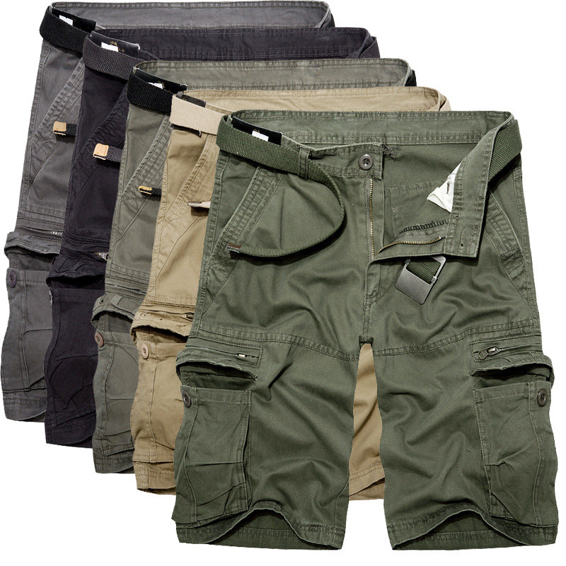 Pantaloncini cargo multitasche casual da uomo in cotone per esterni-038