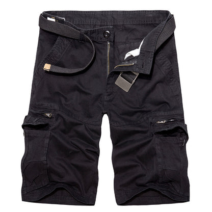 Pantaloncini cargo multitasche casual da uomo in cotone per esterni-038