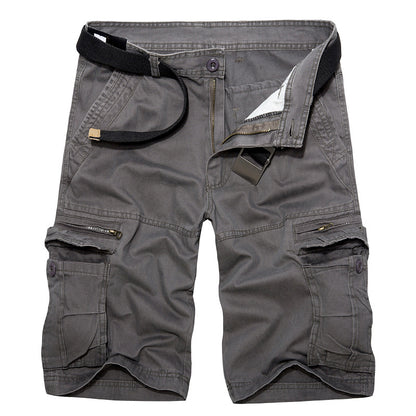 Men's Cotton Casual Multi Pocket Outdoor Cargo Shorts-038