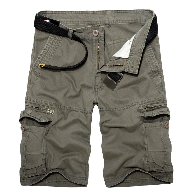 Pantaloncini cargo multitasche casual da uomo in cotone per esterni-038