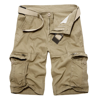 Men's Cotton Casual Multi Pocket Outdoor Cargo Shorts-038