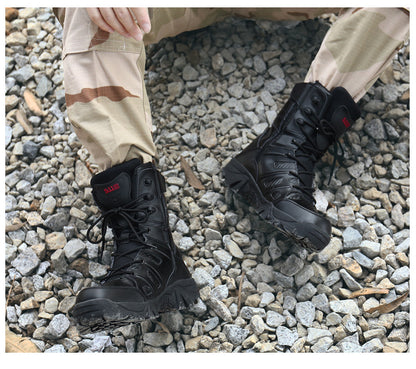 Bottes de combat militaires montantes Chaussures de sécurité de l'armée avec fermeture éclair latérale | 067