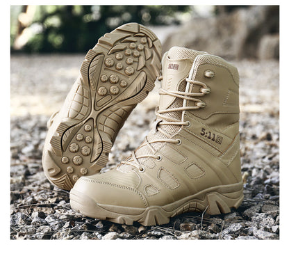 Bottes de combat militaires montantes Chaussures de sécurité de l'armée avec fermeture éclair latérale | 067