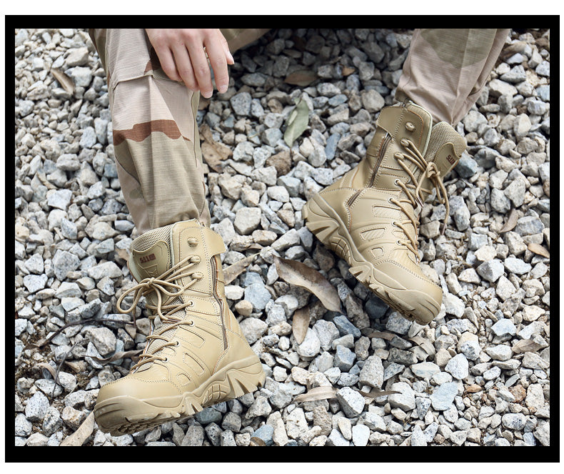 Bottes de combat militaires montantes Chaussures de sécurité de l'armée avec fermeture éclair latérale | 067