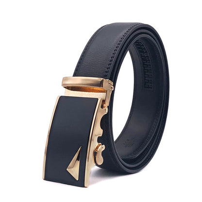 Ceinture à cliquet en cuir véritable pour homme avec boucle à clic automatique | DB-1