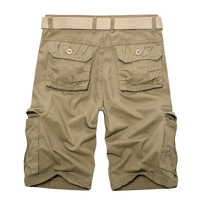 Pantaloncini cargo multitasche casual da uomo in cotone per esterni-038