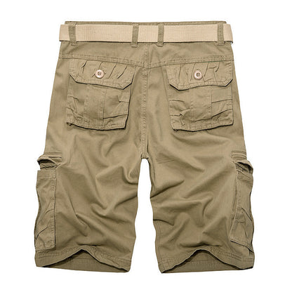 Men's Cotton Casual Multi Pocket Outdoor Cargo Shorts-038