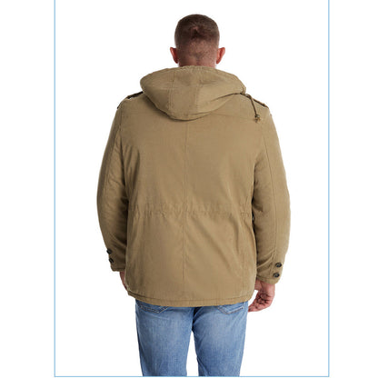 Thick Hooded Lamb Wool Men's Premium Multipockets Jacket | 3256