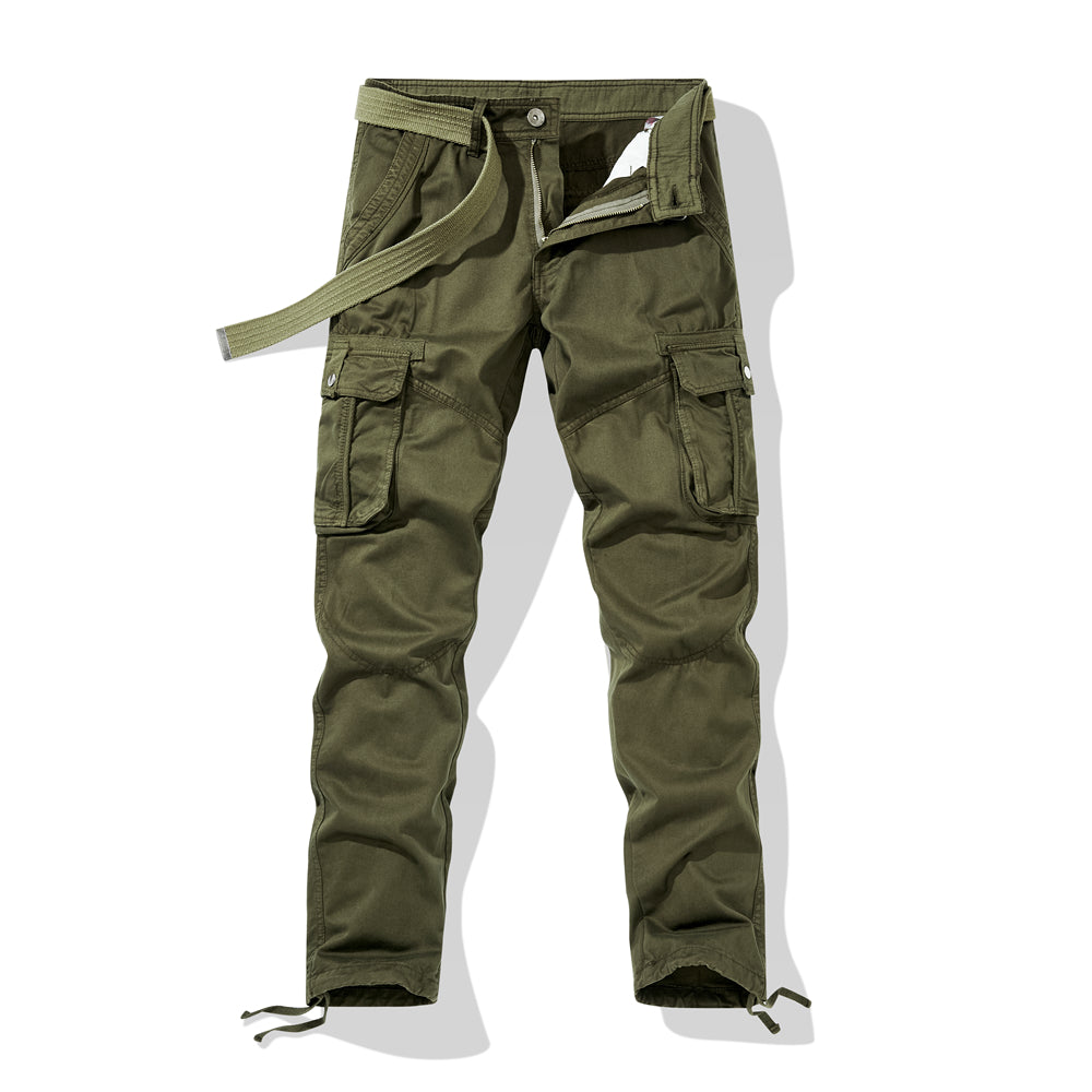 Pantaloni cargo militari attivi casual da uomo verde militare con 6 tasche | 1207