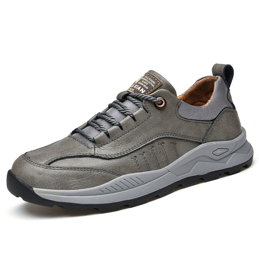 Chaussures de marche habillées en cuir microfibre pour hommes Gris | 1299