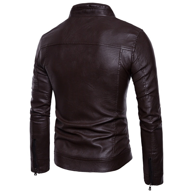 Veste en similicuir de qualité supérieure pour homme, coupe slim, élégante | JK12