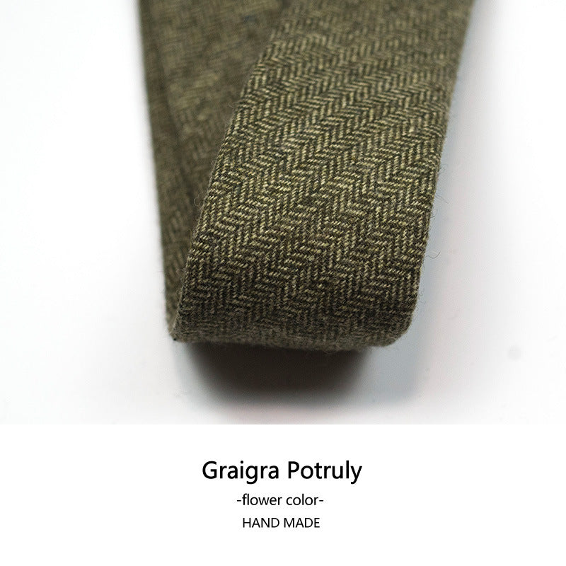 Herren-Krawatte aus Wolle und Kaschmir, kariert, lässig, formell, schmal, Tweed-Muster | Y-112