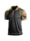 Herren Outdoor Amerikanische Flagge Taktisches Sport Polo-Shirt | Y1G2 