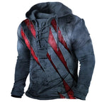 Herren Vintage Outdoor Tactical Schnür-Kapuzen-T-Shirt | 6PH2 