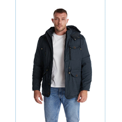 Thick Hooded Lamb Wool Men's Premium Multipockets Jacket | 3256