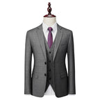 Herrenanzug Slim Fit mit Karomuster, 3-teilig, Einknopf, Business-Anzug für Hochzeiten und Bälle, Blazer, Smoking, Weste und Hose | 1727