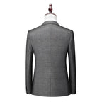 Herrenanzug Slim Fit mit Karomuster, 3-teilig, Einknopf, Business-Anzug für Hochzeiten und Bälle, Blazer, Smoking, Weste und Hose | 1727