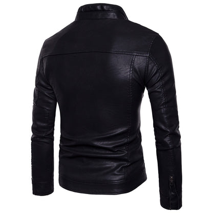 Veste en similicuir de qualité supérieure pour homme, coupe slim, élégante | JK12