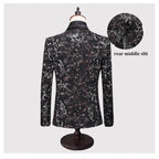 Herren Zweiteiliger Slim Fit Businessanzug mit Muster, tailliert, eleganter Smoking für Trauzeugen | C317-TZ107