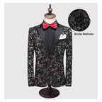 Herren Zweiteiliger Slim Fit Businessanzug mit Muster, tailliert, eleganter Smoking für Trauzeugen | C317-TZ107