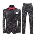 Herren Zweiteiliger Slim Fit Businessanzug mit Muster, tailliert, eleganter Smoking für Trauzeugen | C317-TZ107