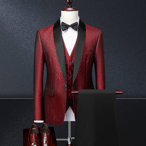 Eleganter Streifen Herren Formeller 3-teiliger Anzug Hochzeit Party Formeller Business Smoking Anzüge