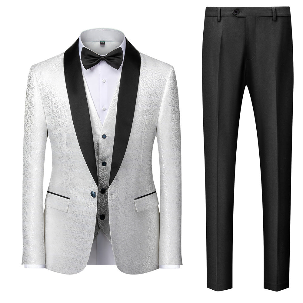 Eleganter Streifen Herren Formeller 3-teiliger Anzug Hochzeit Party Formeller Business Smoking Anzüge