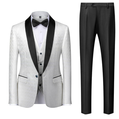 Costume 3 pièces élégant pour homme, tenue de soirée, de mariage, de smoking, d'affaires