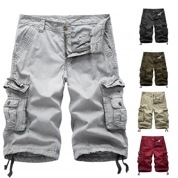 Short cargo polyvalent en sergé multi-poches pour homme - A082