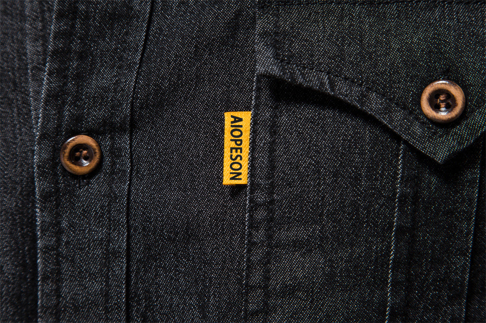 Herren Slim Fit Smart Casual Langarm Jeanshemd | AX-6003 
