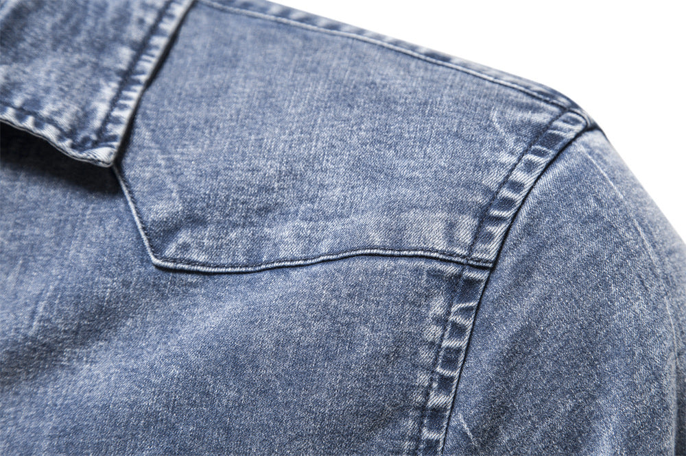 Chemises à manches longues en denim léger pour hommes | 6012