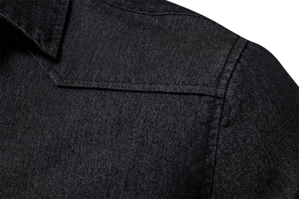 Herren Slim Fit Smart Casual Langarm Jeanshemd | AX-6003 