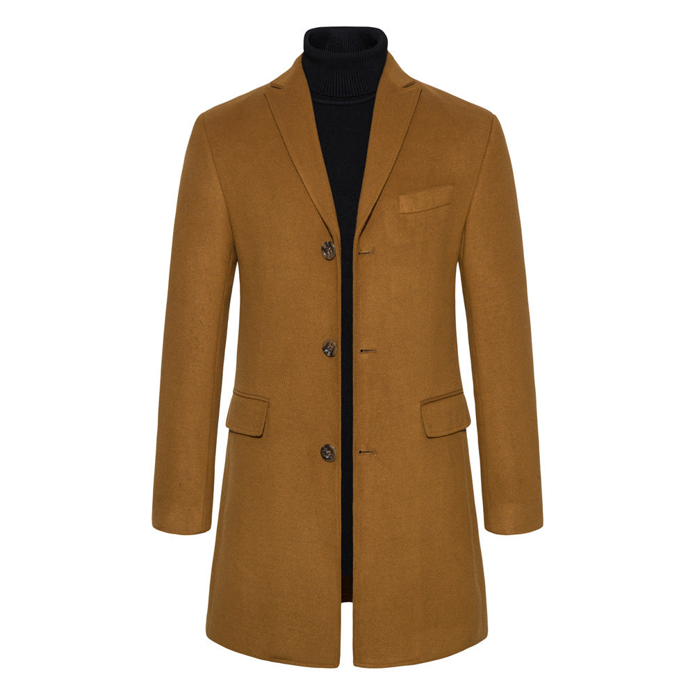 Trench-coat pour homme, coupe régulière, en polyester, à manches longues, pour l'automne et l'hiver | JK101