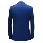 3-teiliger Herrenanzug Slim Fit, karierter Smoking, dunkelblau, Business-Hochzeitskleid, klassisches Herren-Anzug, Jacke, Hose, Weste | 9812-59