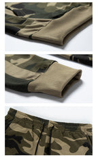 Herren Army Camouflage Jogging Trainingsanzug mit Kapuze Einfarbig Sweatsuits Frühling Herbst | TZ105