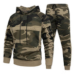 Herren Army Camouflage Jogging Trainingsanzug mit Kapuze Einfarbig Sweatsuits Frühling Herbst | TZ105