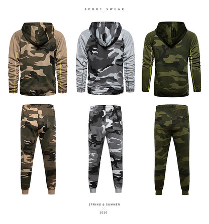 Ensemble de camouflage militaire à capuche et pantalon pour homme Smart Fit | TZ57