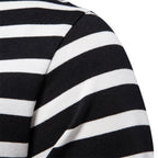 Herren Langarm Slim Fit Casual Gestreiftes Sweatshirt | TS293 