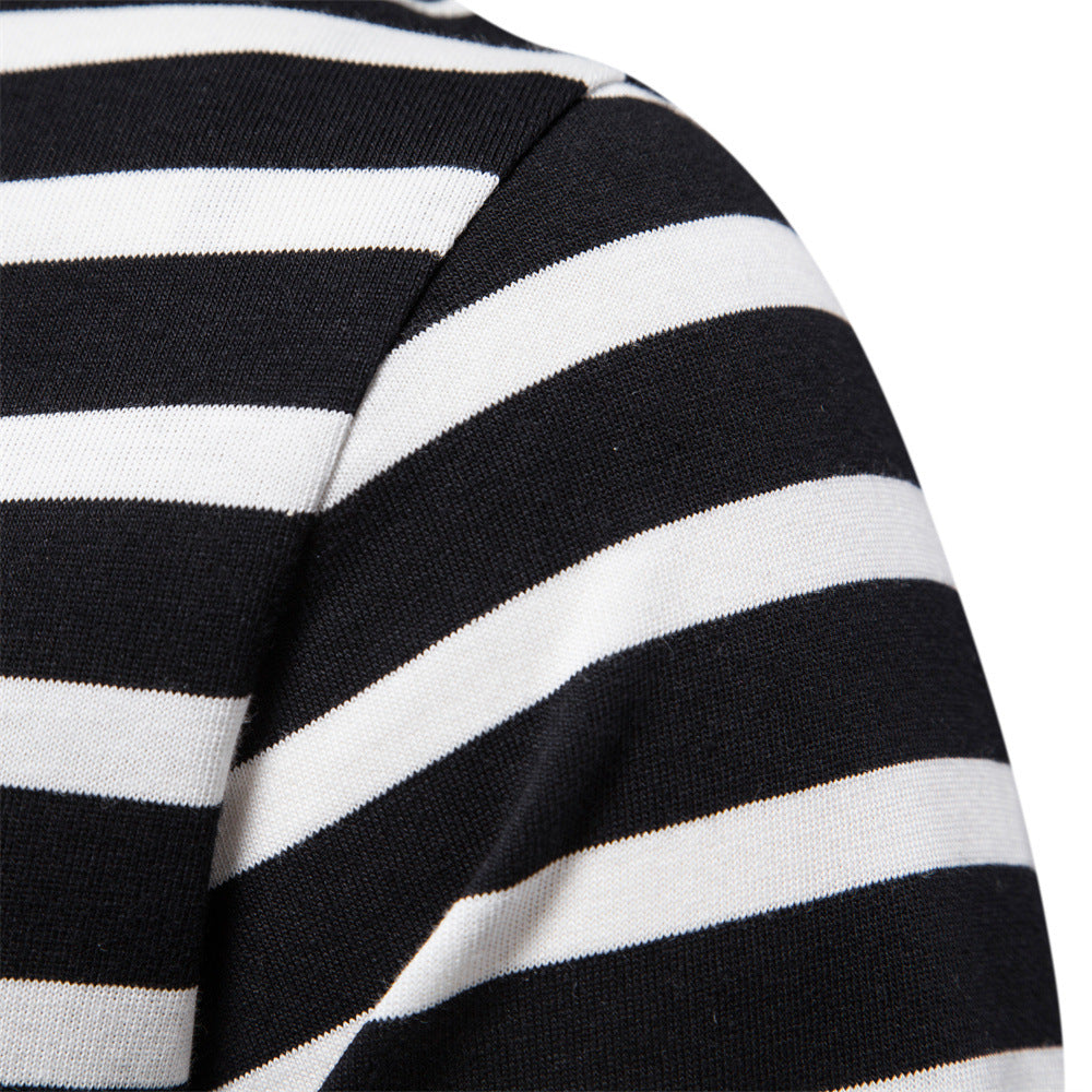 Herren Langarm Slim Fit Casual Gestreiftes Sweatshirt | TS293 