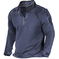 Herren Outdoor-Langarm-T-Shirt mit Reißverschlusstasche und halbem Reißverschlusskragen | A0MM 