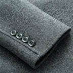 Hochwertiger, zweireihiger, langer Trenchcoat aus australischer Wollmischung für Herren | XZ338