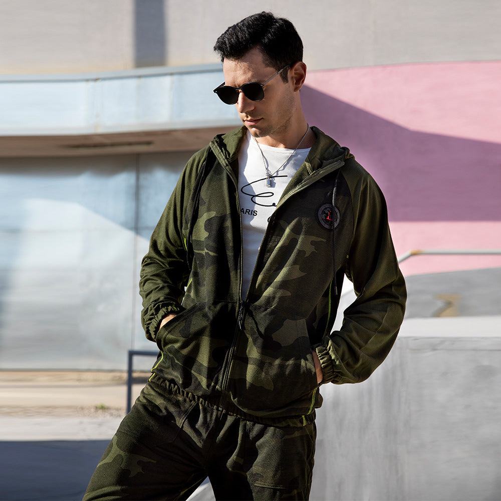 Ensemble de camouflage militaire à capuche et pantalon pour homme Smart Fit | TZ57