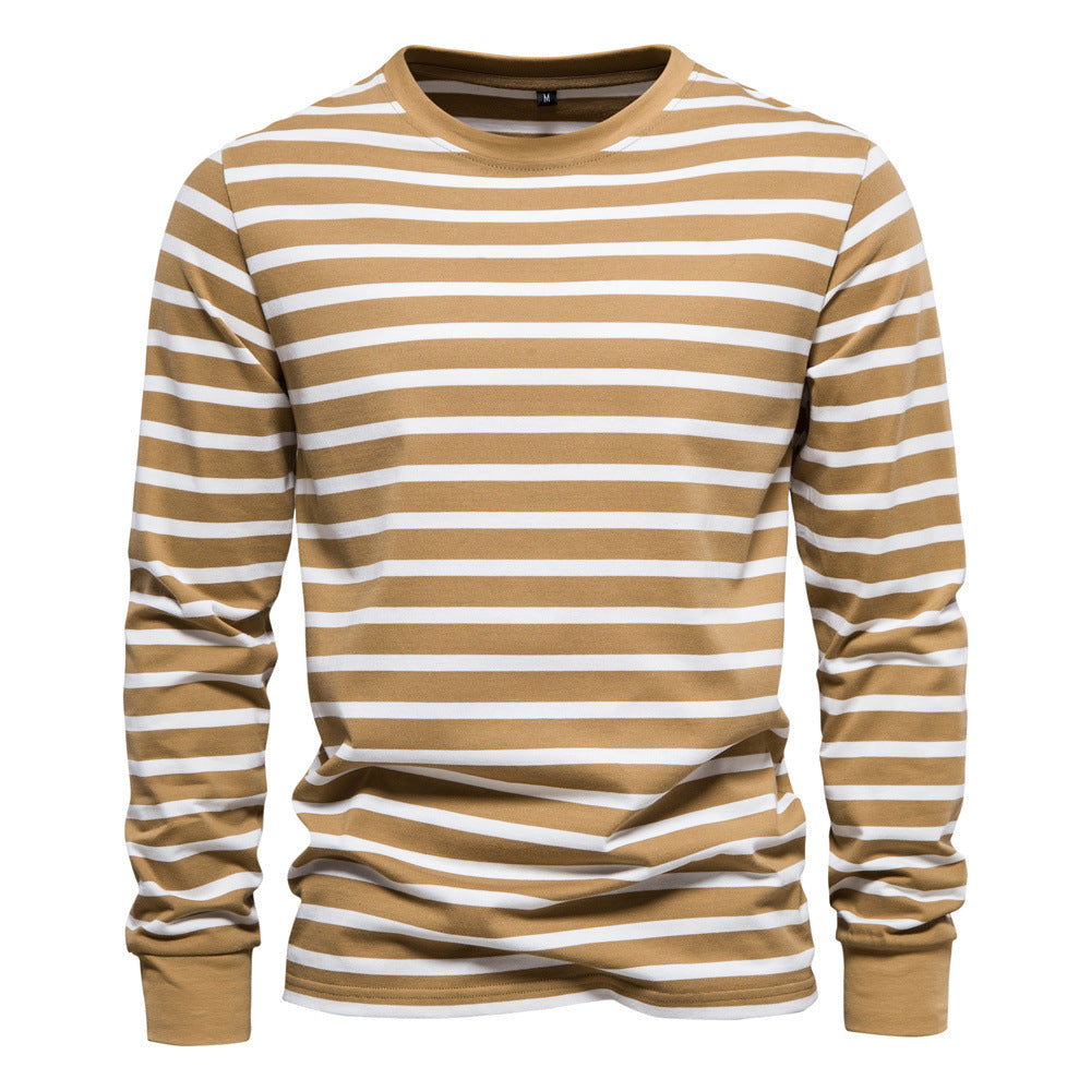 Herren Langarm Slim Fit Casual Gestreiftes Sweatshirt | TS293 
