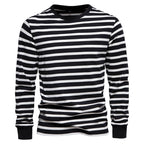 Herren Langarm Slim Fit Casual Gestreiftes Sweatshirt | TS293 