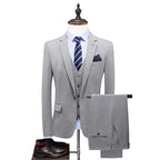 Hochwertiger 3-teiliger Herrenanzug Slim Fit mit einem Knopf, elegantes Kleid | SJT218