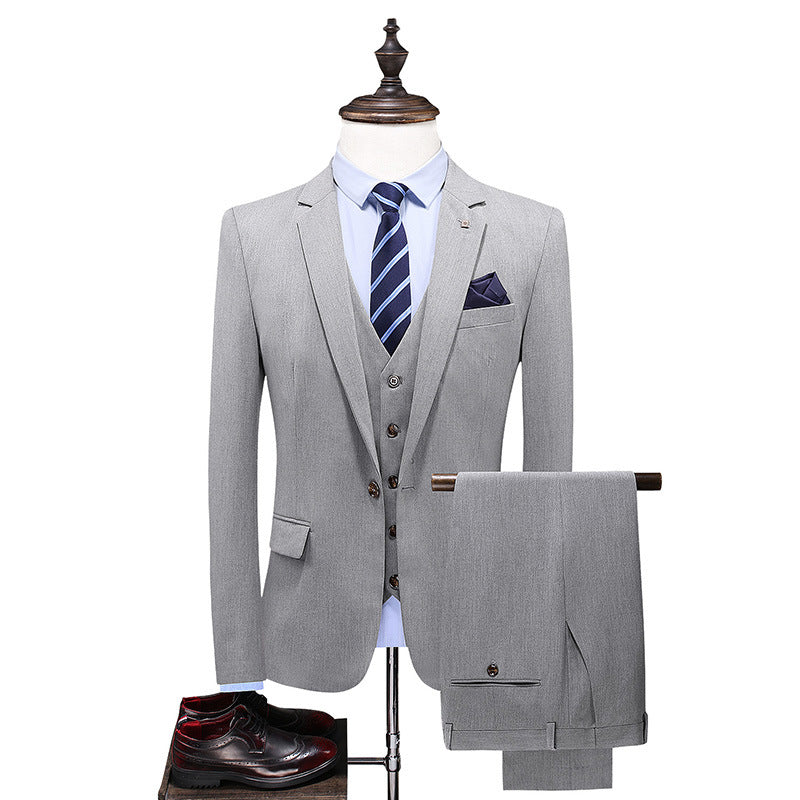 Hochwertiger 3-teiliger Herrenanzug Slim Fit mit einem Knopf, elegantes Kleid | SJT218