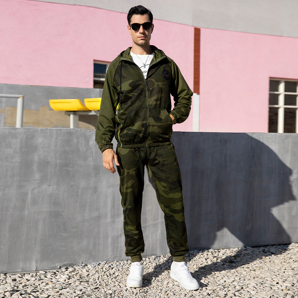 Ensemble de camouflage militaire à capuche et pantalon pour homme Smart Fit | TZ57