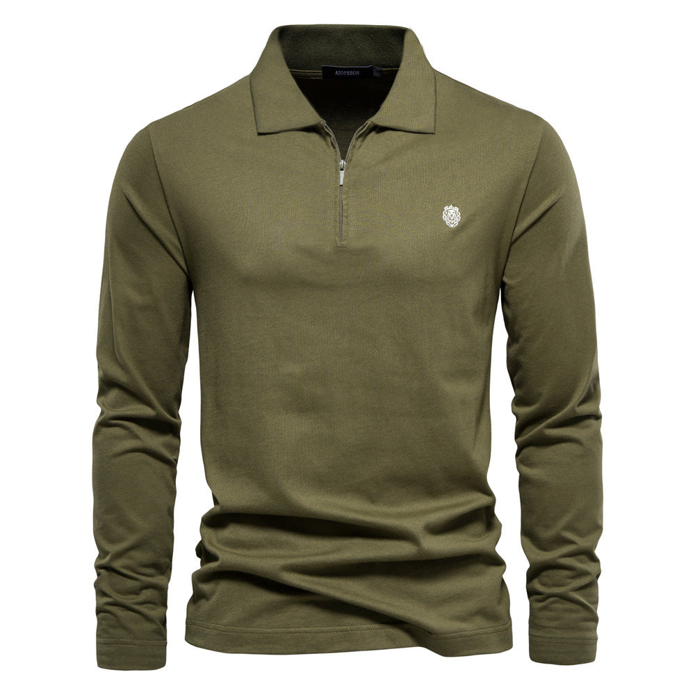 Men's Polo Zipper Long Sleeve Outdoor Shirts | PL212