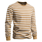 Herren Langarm Slim Fit Casual Gestreiftes Sweatshirt | TS293 