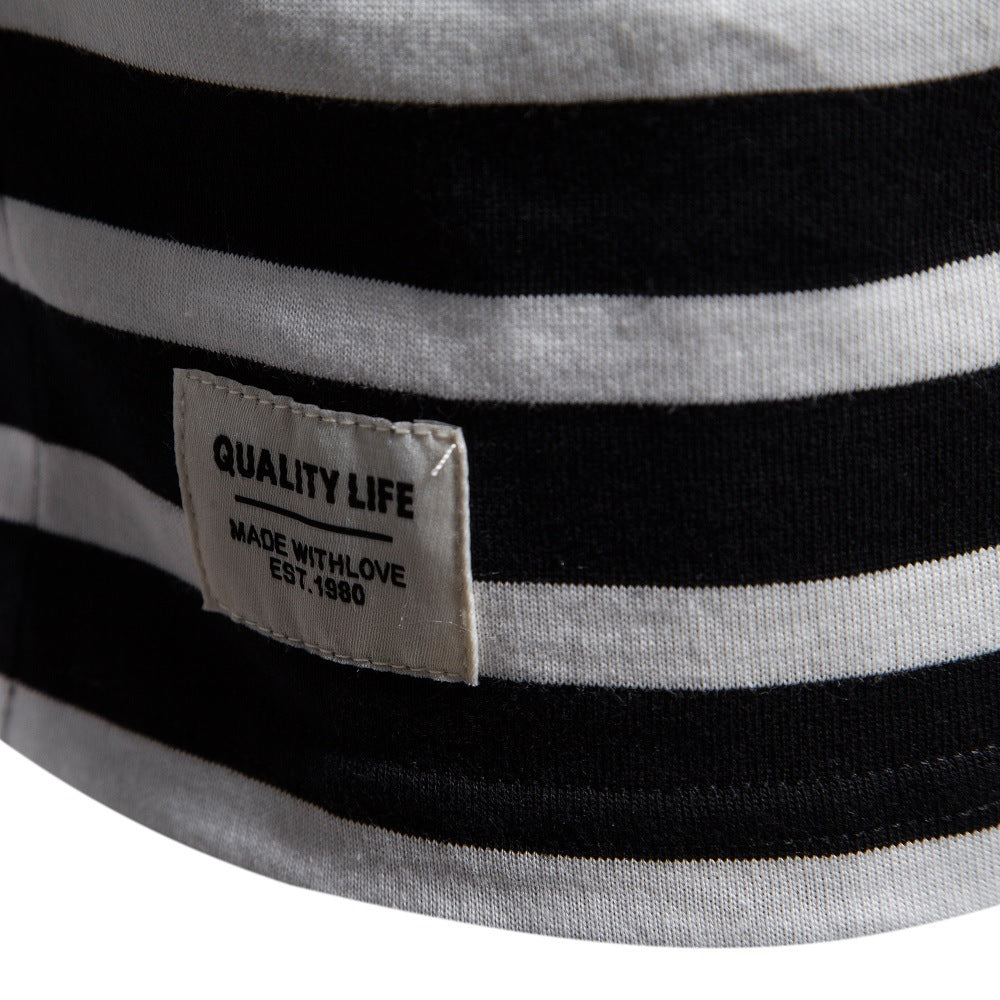 Herren Langarm Slim Fit Casual Gestreiftes Sweatshirt | TS293 